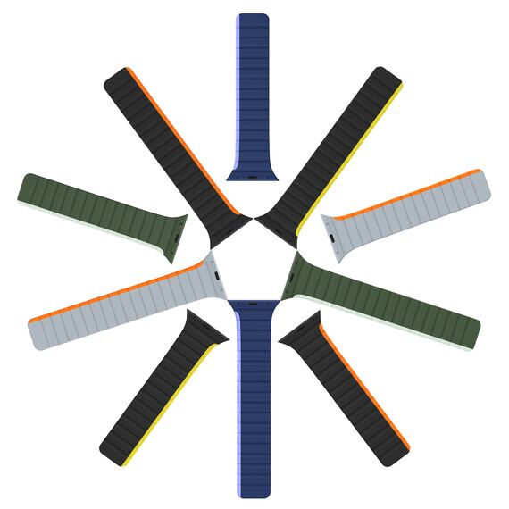 Magnetic Apple Watch SE, 9, 8, 7, 6, 5, 4, 3, 2, 1 (41, 40, 38 mm) Dux Ducis Strap (LD Version) - gray-orange | Techbox