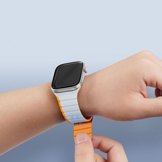 Magnetic Apple Watch SE, 9, 8, 7, 6, 5, 4, 3, 2, 1 (41, 40, 38 mm) Dux Ducis Strap (LD Version) - gray-orange | Techbox