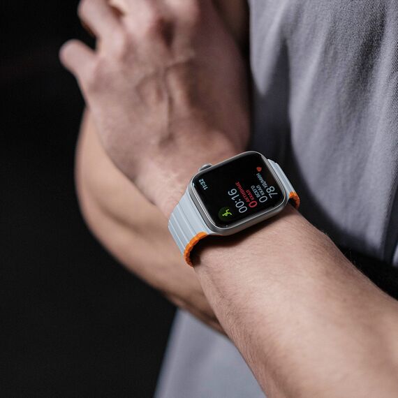 Magnetic Apple Watch SE, 9, 8, 7, 6, 5, 4, 3, 2, 1 (41, 40, 38 mm) Dux Ducis Strap (LD Version) - gray-orange | Techbox