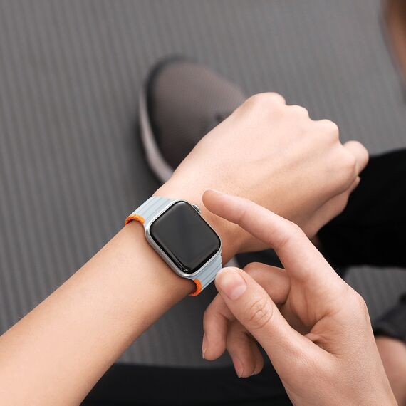Magnetic Apple Watch SE, 9, 8, 7, 6, 5, 4, 3, 2, 1 (41, 40, 38 mm) Dux Ducis Strap (LD Version) - gray-orange | Techbox