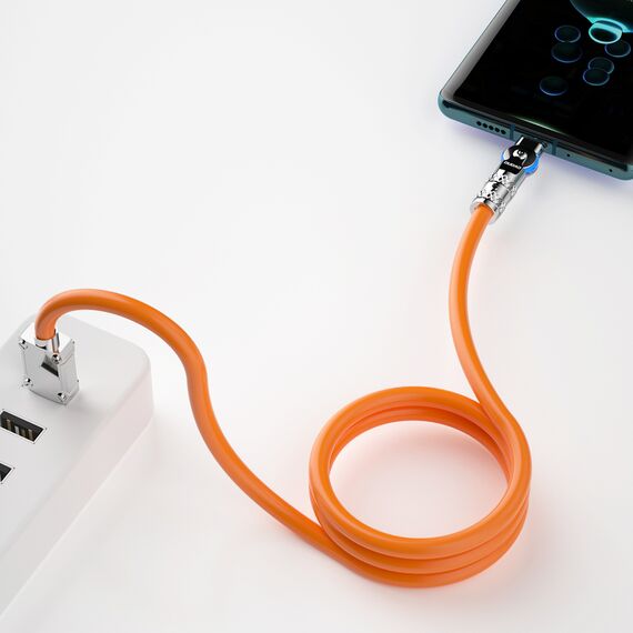 Dudao L24AL USB-A - Lightning angled cable with 180° rotation 30W 1m - orange | Techbox