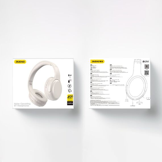 Dudao X22Pro on-ear wireless Bluetooth 5.3 headphones - white | Techbox