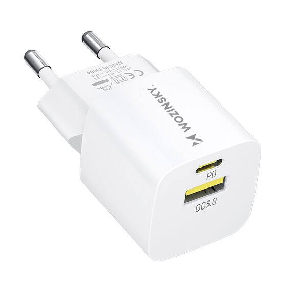 Wozinsky WWCEAC GaN USB-A USB-C 33W wall charger - white - Travel Chargers - Smartphone Chargers - Techbox
