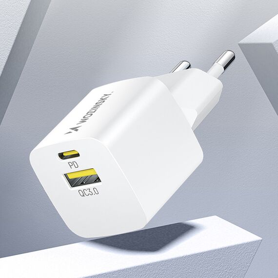 Wozinsky WWCEAC GaN USB-A USB-C 33W wall charger - white - Travel Chargers - Smartphone Chargers - Techbox