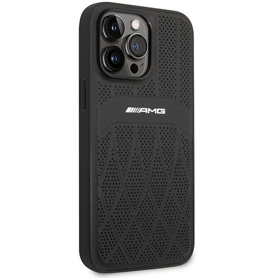 AMG AMHMP14XOSDBK iPhone 14 Pro Max 6.7" black/black hardcase Leather Curved Lines MagSafe | Techbox