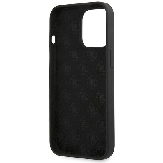 Guess GUHCP13XLSLMGBK iPhone 13 Pro Max 6.7" black/black hardcase Silicone Script Gold Logo | Techbox