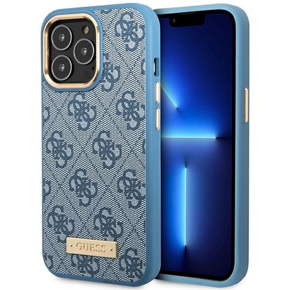 Guess GUHMP14LU4GPRB iPhone 14 Pro 6.1" blue/blue hard case 4G Logo Plate MagSafe - Apple Cases - Cases - Techbox