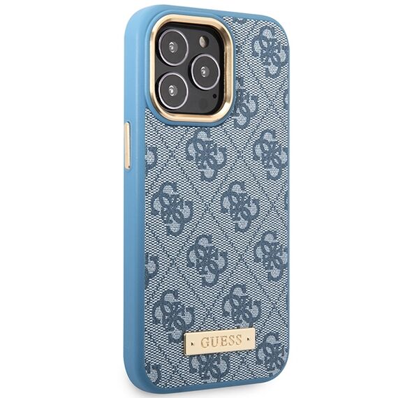 Guess GUHMP14LU4GPRB iPhone 14 Pro 6.1" blue/blue hard case 4G Logo Plate MagSafe - Apple Cases - Cases - Techbox