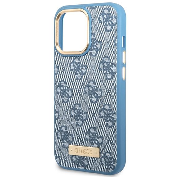 Guess GUHMP14LU4GPRB iPhone 14 Pro 6.1" blue/blue hard case 4G Logo Plate MagSafe - Apple Cases - Cases - Techbox