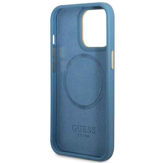 Guess GUHMP14LU4GPRB iPhone 14 Pro 6.1" blue/blue hard case 4G Logo Plate MagSafe - Apple Cases - Cases - Techbox