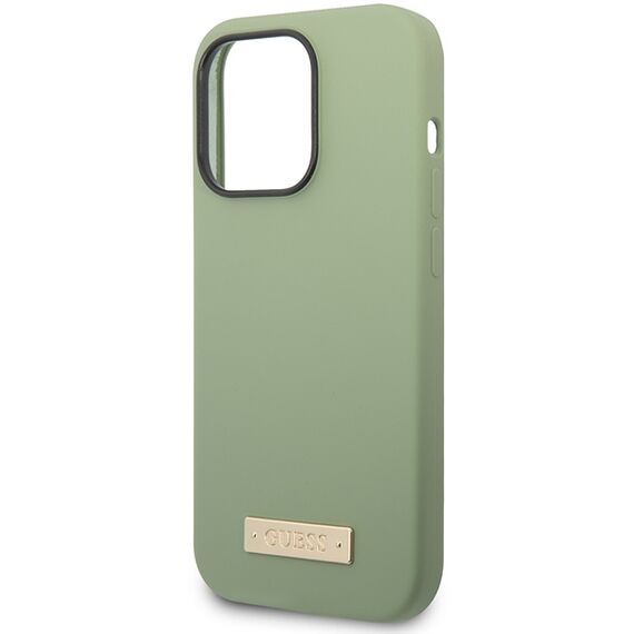 Guess Silicone Logo Plate MagSafe case for iPhone 14 Pro Max - green - Uncategorized Cases (2) - Cases - Techbox