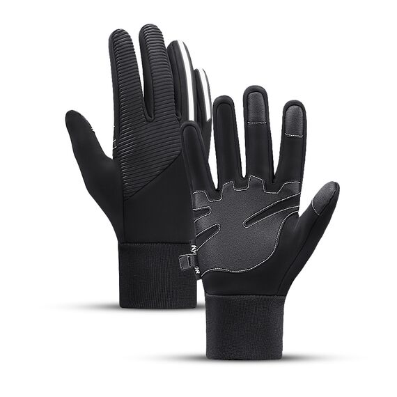 Insulated, anti-slip sports phone gloves (size XL) - black | Techbox