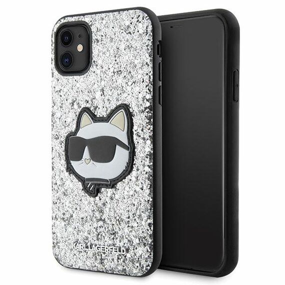 Karl Lagerfeld KLHCN61G2CPS iPhone 11 / Xr 6.1" silver/silver hardcase Glitter Choupette Patch - Uncategorized Cases (2) - Cases - Techbox