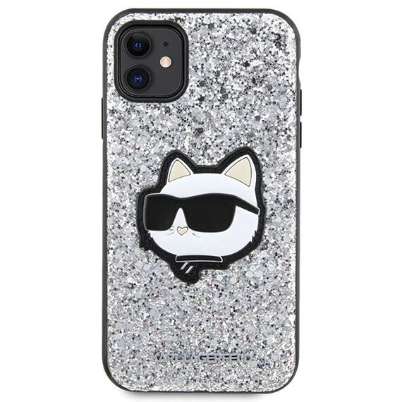 Karl Lagerfeld KLHCN61G2CPS iPhone 11 / Xr 6.1" silver/silver hardcase Glitter Choupette Patch - Uncategorized Cases (2) - Cases - Techbox