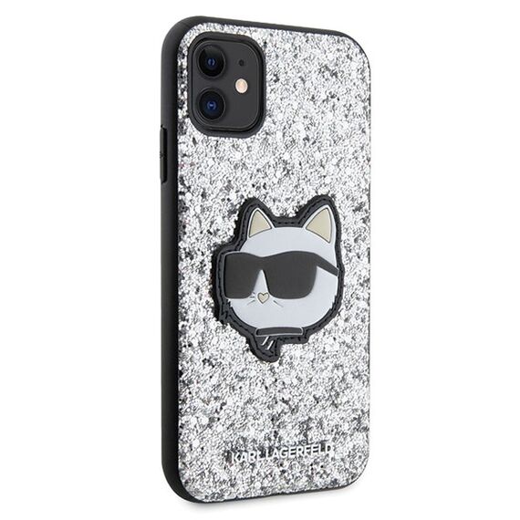 Karl Lagerfeld KLHCN61G2CPS iPhone 11 / Xr 6.1" silver/silver hardcase Glitter Choupette Patch - Uncategorized Cases (2) - Cases - Techbox