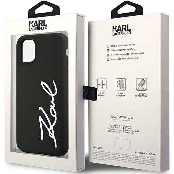 Karl Lagerfeld KLHCN61SKSVGK iPhone 11 / Xr 6.1" black/black hardcase Silicone Signature | Techbox