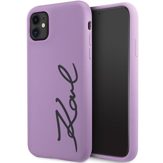 Karl Lagerfeld KLHCN61SKSVGU iPhone 11 / Xr 6.1" purple/purple hardcase Silicone Signature | Techbox