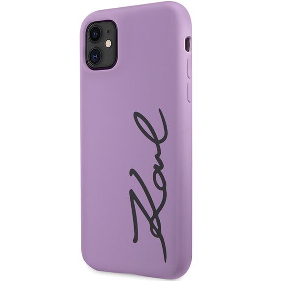 Karl Lagerfeld KLHCN61SKSVGU iPhone 11 / Xr 6.1" purple/purple hardcase Silicone Signature | Techbox