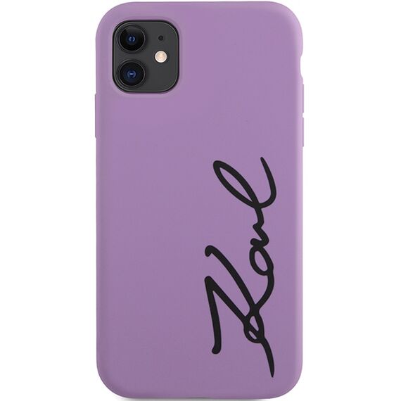 Karl Lagerfeld KLHCN61SKSVGU iPhone 11 / Xr 6.1" purple/purple hardcase Silicone Signature | Techbox