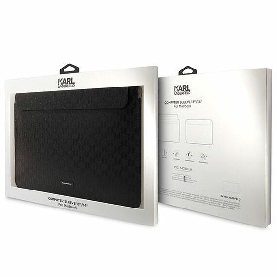 Karl Lagerfeld Sleeve KLCS14SAKLHPK 14" black/black Saffiano Plaque - Bags & Backpacks - Laptop Accessories - Techbox