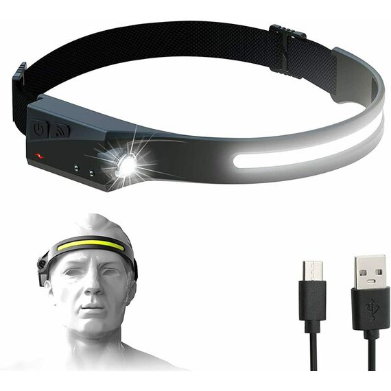 LED headlamp with IPX4 motion sensor USB-C 1200 mAh - black - Uncategorized Screen Protection (2) - Screen & Camera Protection - Techbox