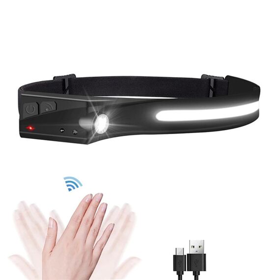 LED headlamp with IPX4 motion sensor USB-C 1200 mAh - black - Uncategorized Screen Protection (2) - Screen & Camera Protection - Techbox