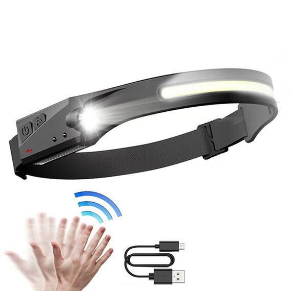 LED headlamp with IPX4 motion sensor USB-C 1200 mAh - black - Uncategorized Screen Protection (2) - Screen & Camera Protection - Techbox