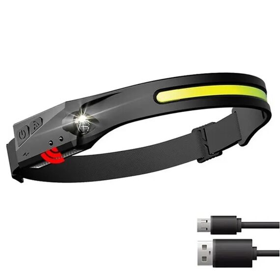 LED headlamp with IPX4 motion sensor USB-C 1200 mAh - black - Uncategorized Screen Protection (2) - Screen & Camera Protection - Techbox