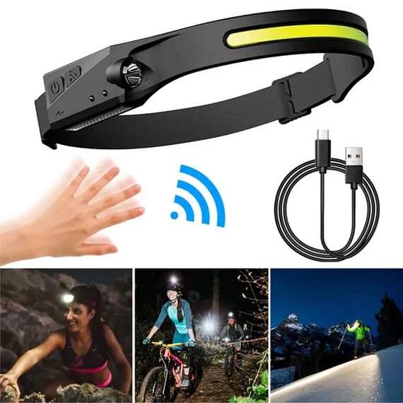 LED headlamp with IPX4 motion sensor USB-C 1200 mAh - black - Uncategorized Screen Protection (2) - Screen & Camera Protection - Techbox