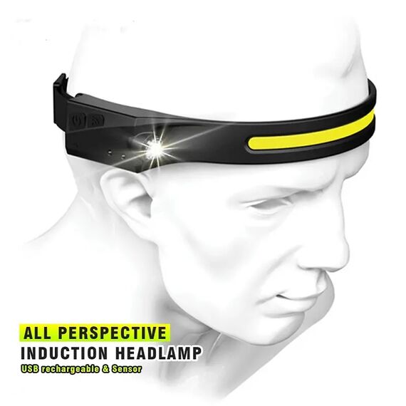 LED headlamp with IPX4 motion sensor USB-C 1200 mAh - black - Uncategorized Screen Protection (2) - Screen & Camera Protection - Techbox