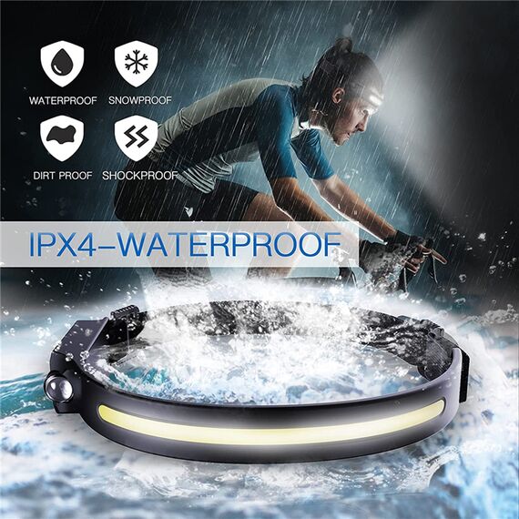 LED headlamp with IPX4 motion sensor USB-C 1200 mAh - black - Uncategorized Screen Protection (2) - Screen & Camera Protection - Techbox