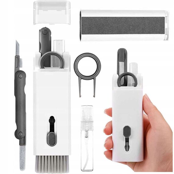 Multifunctional 7in1 cleaning kit for headphones and keyboard - gray | Techbox