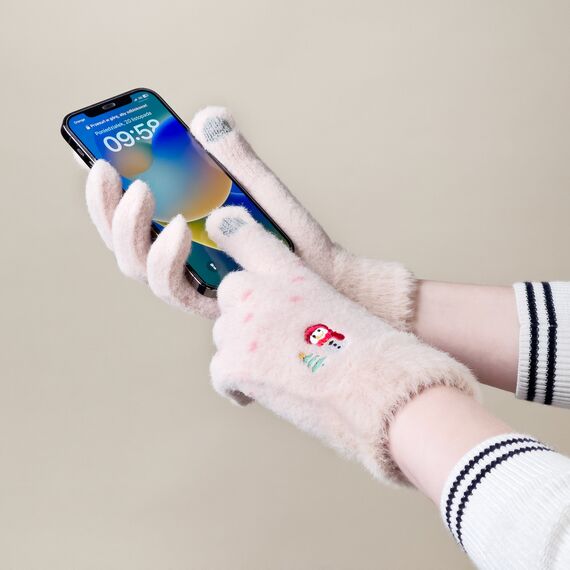 Snowman winter touch gloves - beige - Smartphone Accessories - Cables & Accessories - Techbox