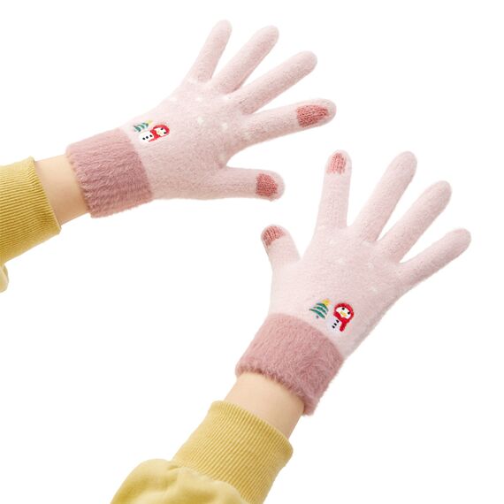Snowman winter touch gloves - pink - Smartphone Accessories - Cables & Accessories - Techbox