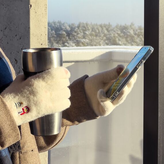 Snowman winter touch gloves - pink - Smartphone Accessories - Cables & Accessories - Techbox