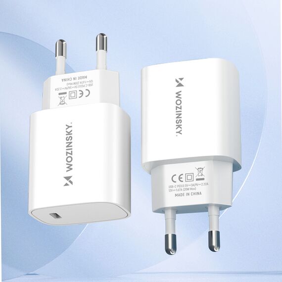 Wozinsky WGWCCW 20W USB-C wall charger - white - Travel Chargers - Smartphone Chargers - Techbox