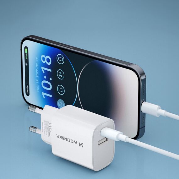 Wozinsky WGWCW USB-A USB-C 20W wall charger - white - Travel Chargers - Smartphone Chargers - Techbox