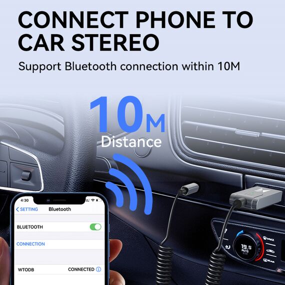 Wozinsky WTODB Bluetooth 5.3 Audio Adapter / AUX Audio Receiver | Techbox