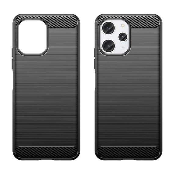 Flexible carbon pattern case for Xiaomi Redmi 12 Carbon Case - black | Techbox