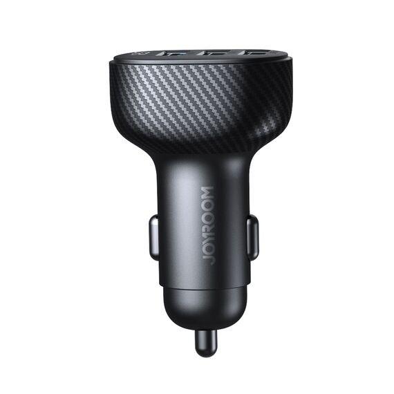 Joyroom JR-CCD03 3.4A car charger with 3x USB-A display - black | Techbox