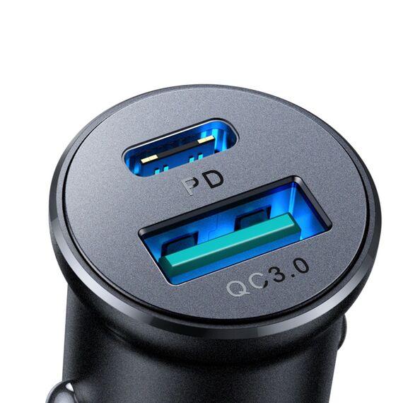 Joyroom JR-CCN05 30W USB-A USB-C mini car charger - black | Techbox