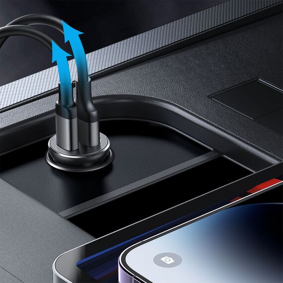 Joyroom JR-CCN05 30W USB-A USB-C mini car charger - black | Techbox
