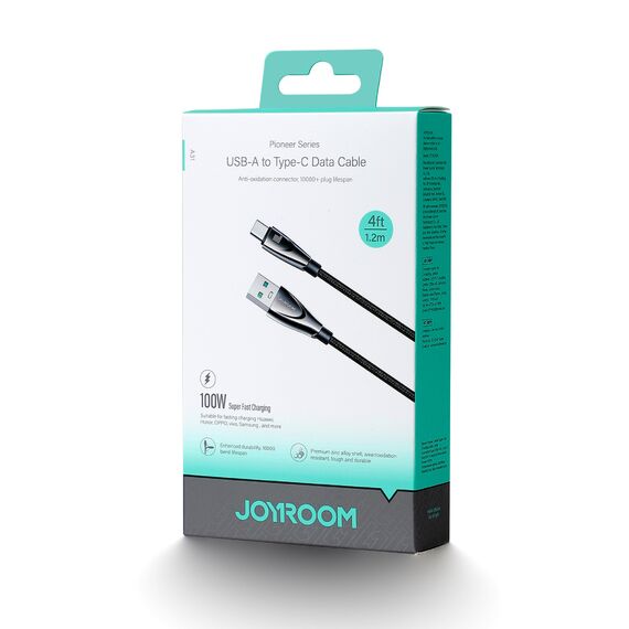 Joyroom Pioneer Series SA31-AC6 USB-A / USB-C cable 100W 1.2m - black - Cables & Adapters - Cables & Accessories - Techbox