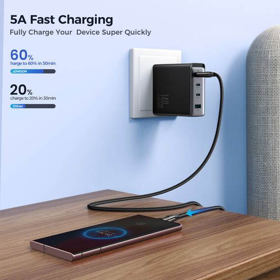 Joyroom Pioneer Series SA31-CC5 USB-C / USB-C cable 240W 1.2m - black - Cables & Adapters - Cables & Accessories - Techbox