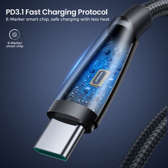 Joyroom Pioneer Series SA31-CC5 USB-C / USB-C cable 240W 1.2m - black - Cables & Adapters - Cables & Accessories - Techbox