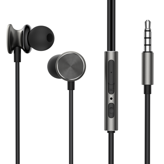 Joyroom Wired Series JR-EW03 wired in-ear headphones - dark gray - Handsfree - Headsets - Techbox