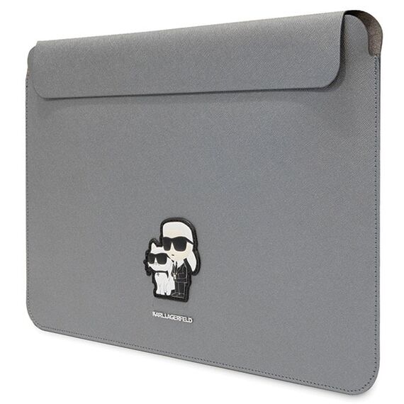 Karl Lagerfeld Saffiano Karl&amp;Choupette case for a 14" laptop - silver - Bags & Backpacks - Laptop Accessories - Techbox
