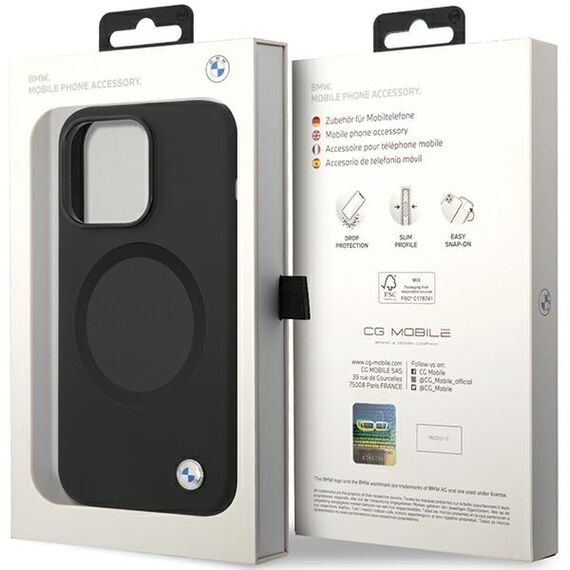 BMW BMHMP14LSILBK2 case for iPhone 14 Pro - black Signature Liquid Silicone MagSafe - Apple Cases - Cases - Techbox