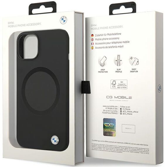 BMW BMHMP14SSILBK2 case for iPhone 14 - black Signature Liquid Silicone MagSafe | Techbox