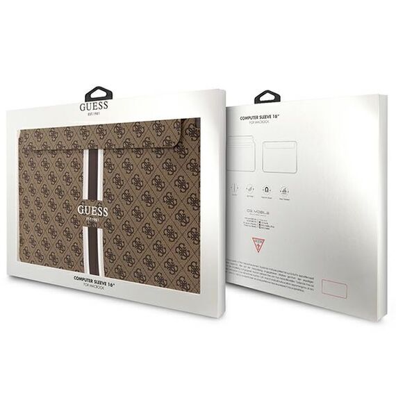 Guess 4G Printed Stripes cover for a 16" laptop - brown | Techbox
